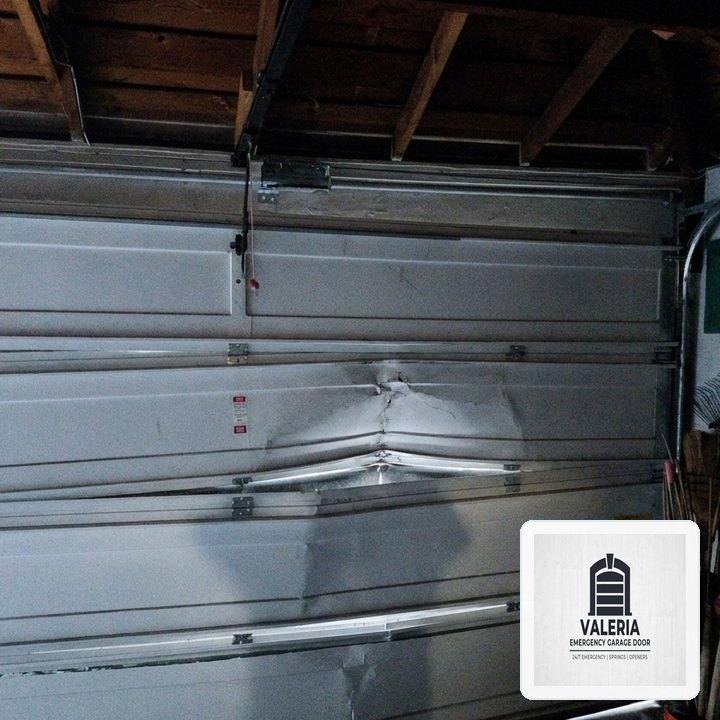 Valeria Emergency Garage Door in Tinley Park, IL: Heavy-Duty Steel Section Strut & 11-Gauge Hinge Reinforcement - Tinley Park, IL