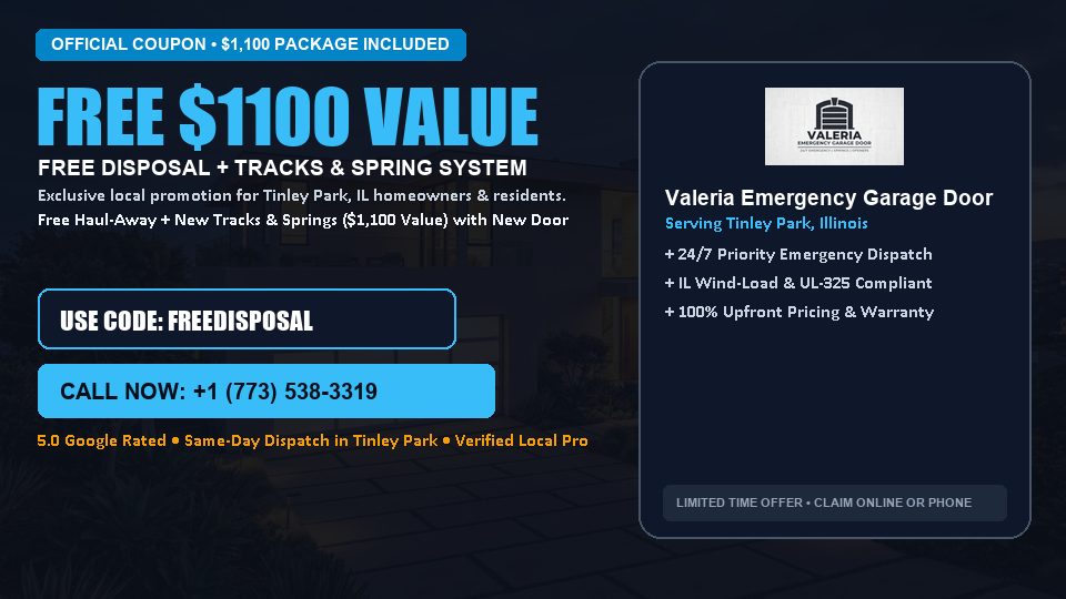 FREE Old Door Haul-Away & Heavy-Duty Tracks in Tinley Park, IL - Valeria Emergency Garage Door