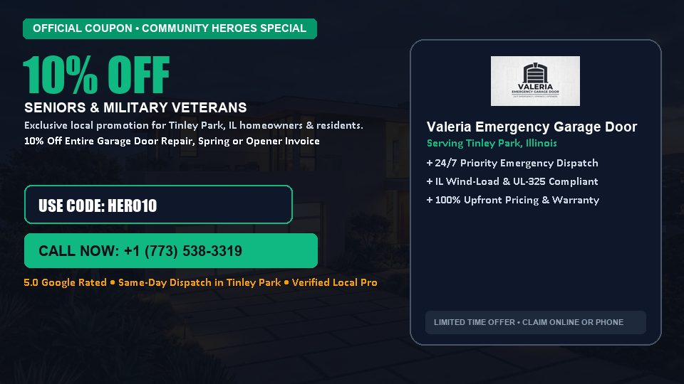 10% OFF Senior, Military & First Responder Discount in Tinley Park, IL - Valeria Emergency Garage Door