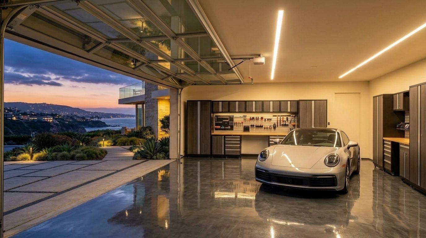 Valeria Emergency Garage Door Interior View of Custom Garage Door Overhead and Workshop